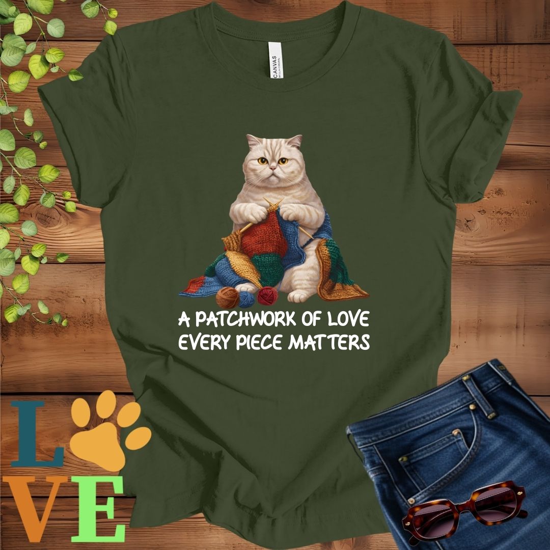 British Shorthair Patchwork Knitting Tee