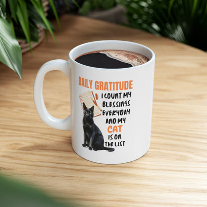 Daily Gratitude My Cat (Black Cat) Ceramic Mug 11oz
