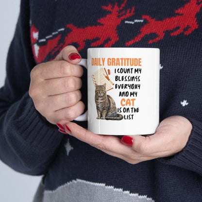 Daily Gratitude My Cat (Tabby Cat) Ceramic Mug 11oz