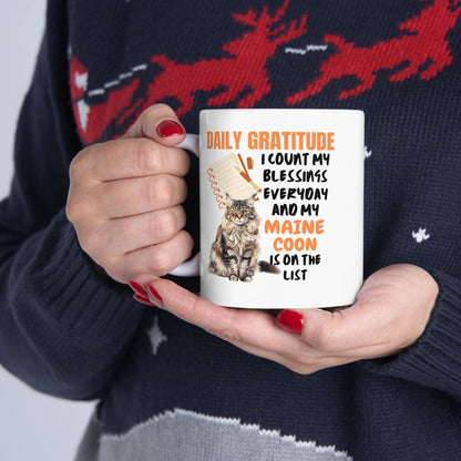 Daily Gratitude My Maine Coon Ceramic Mug 11oz