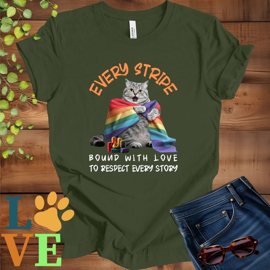 American Shorthair LGBTQ+ Flag Tee