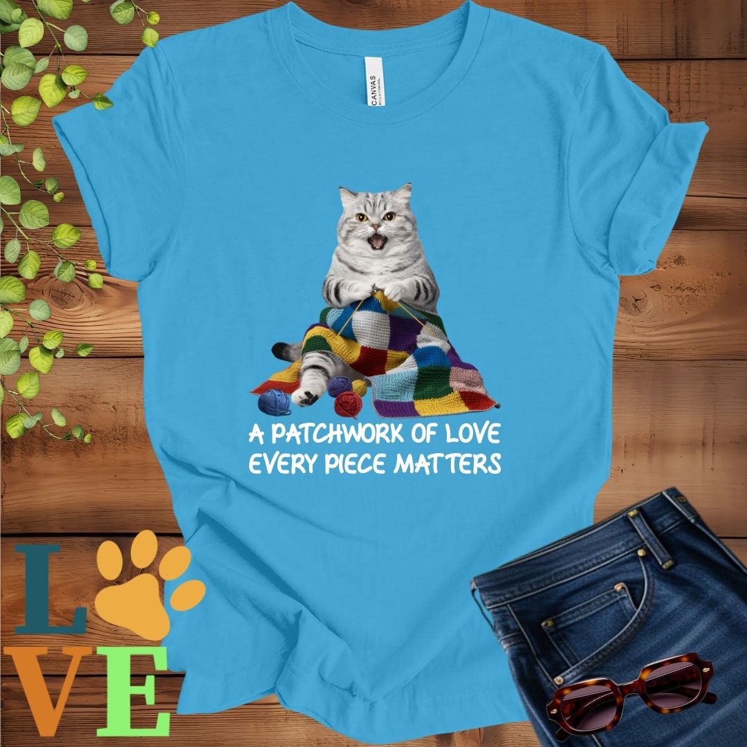 American Shorthair Patchwork Knitting Tee
