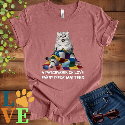 American Shorthair Patchwork Knitting Tee