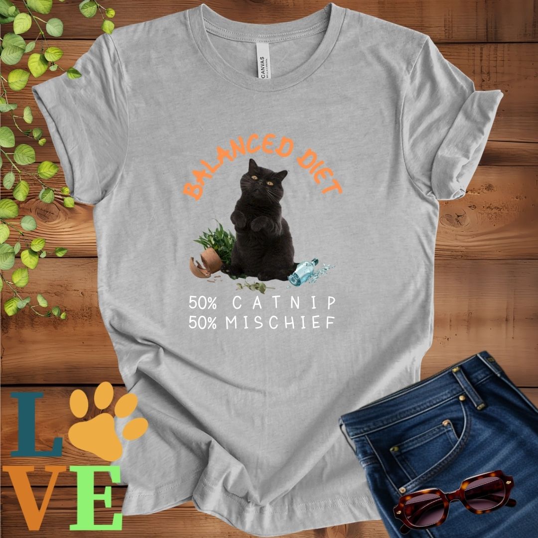 Black Cat Balanced Diet Tee