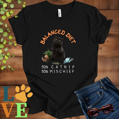 Black Cat Balanced Diet Tee