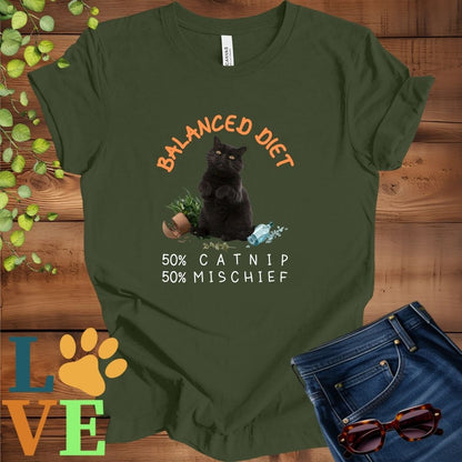 Black Cat Balanced Diet Tee