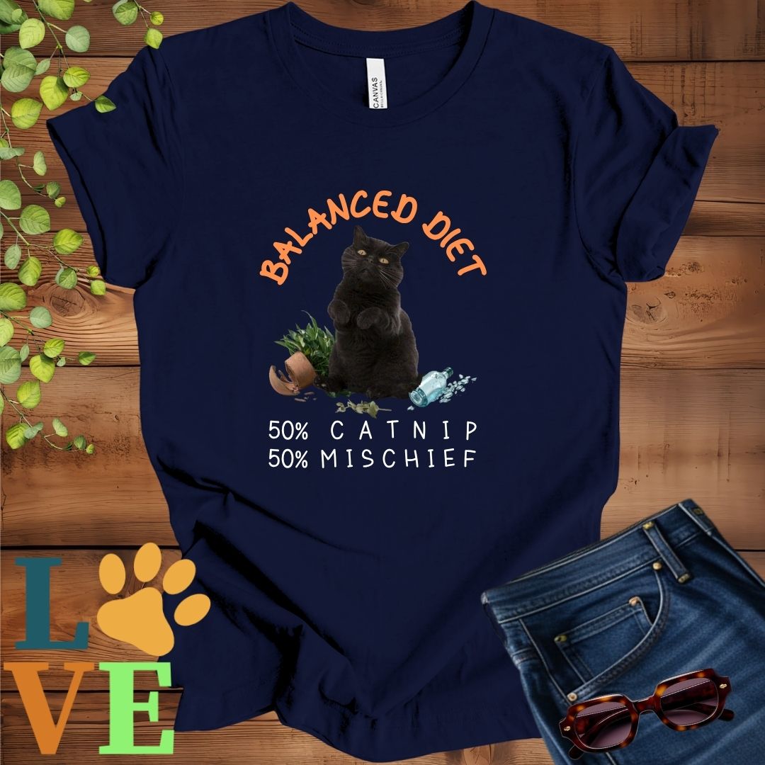 Black Cat Balanced Diet Tee