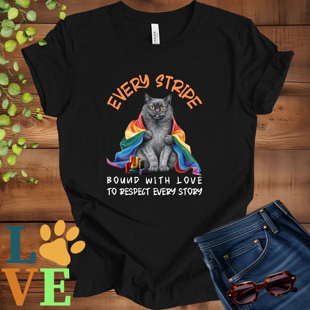 Black Cat LGBTQ+ Flag Tee