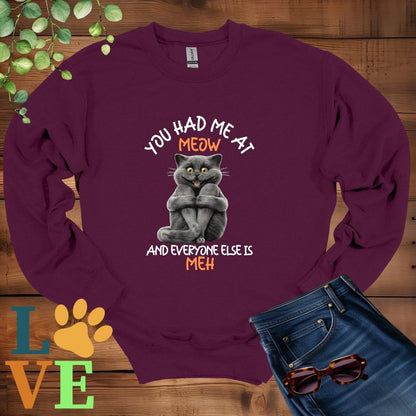 Black Cat Meow Sweatshirt