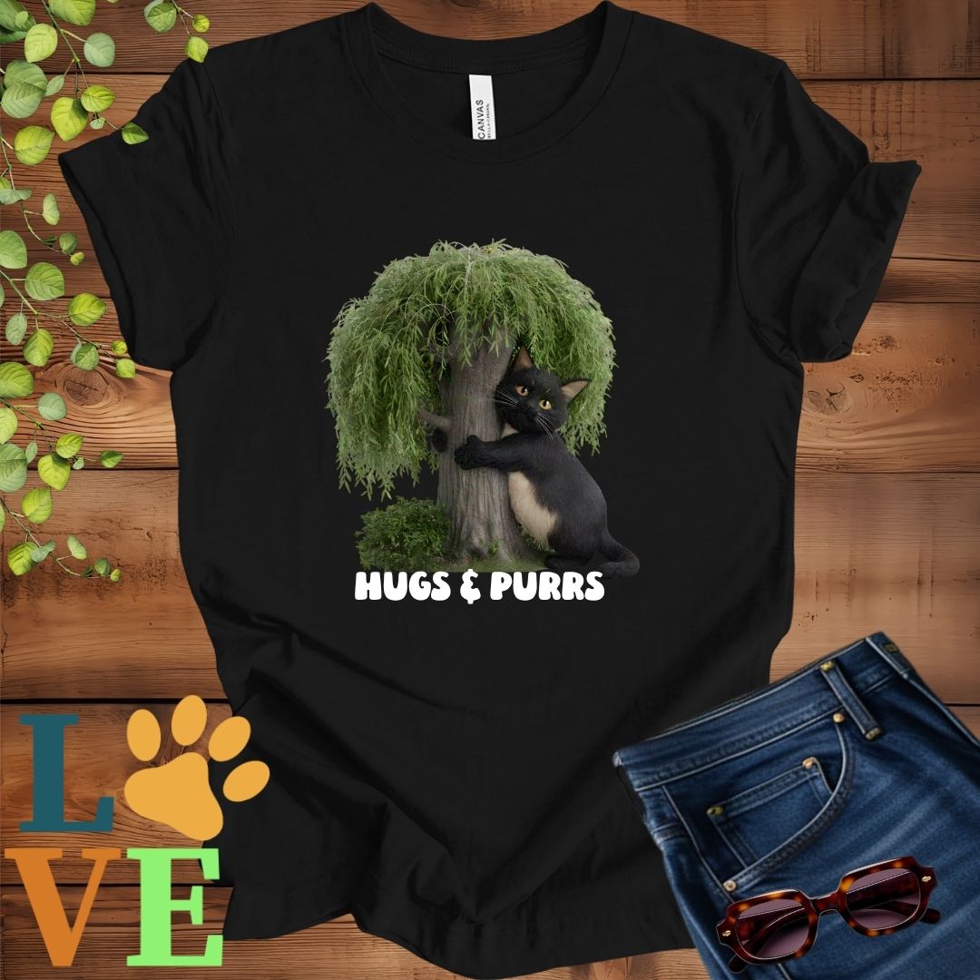 Black Cat Tree Hugger Tee
