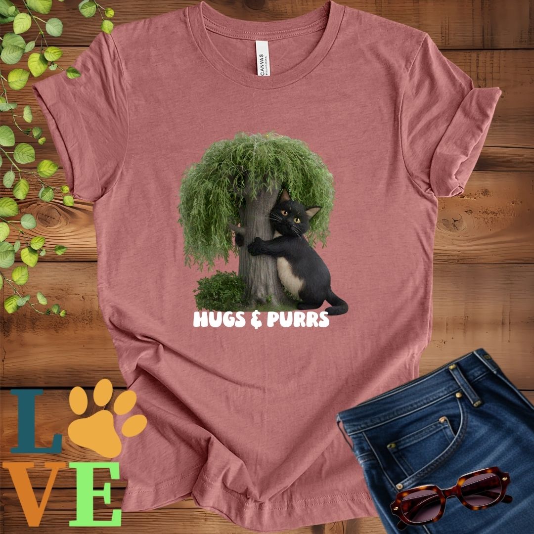 Black Cat Tree Hugger Tee