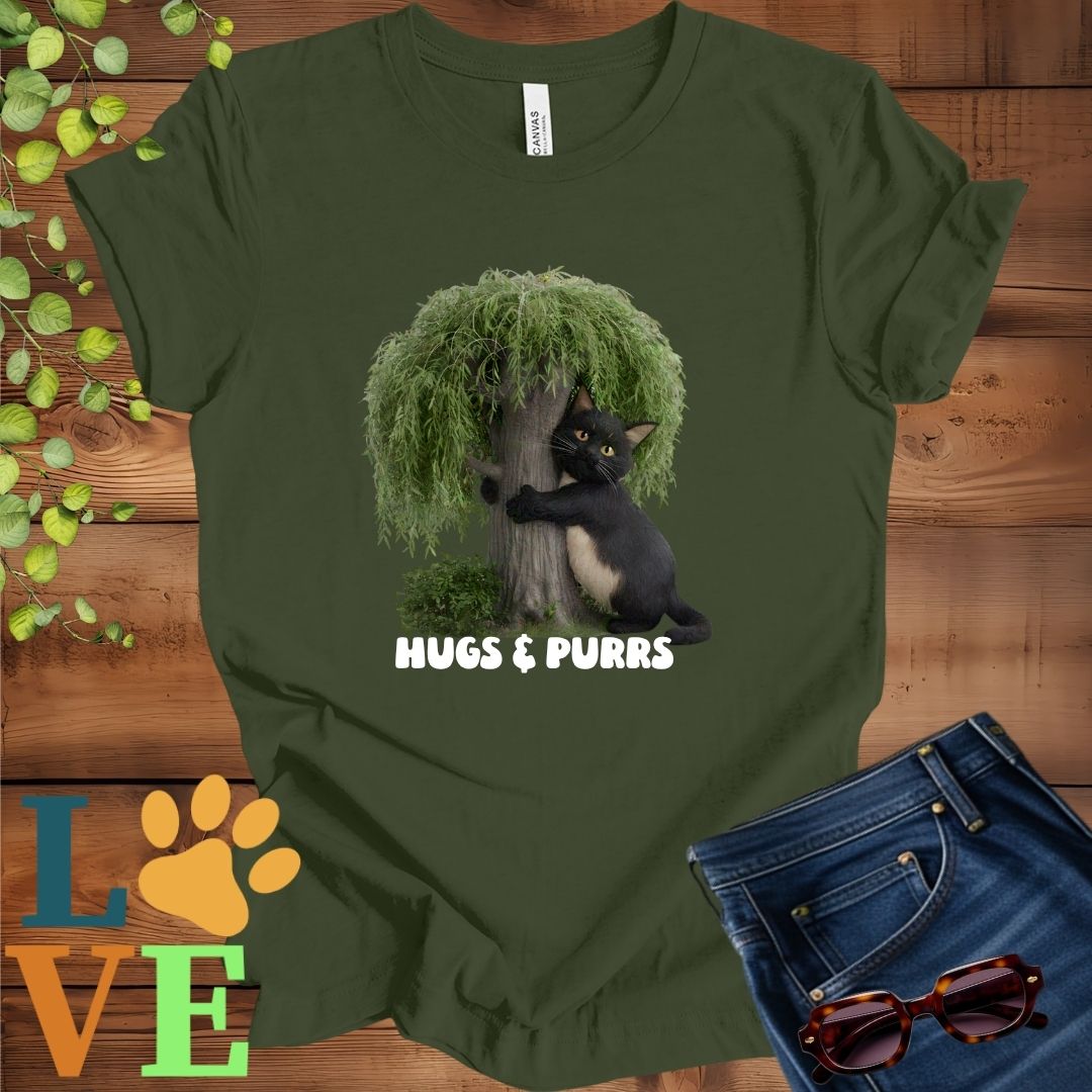 Black Cat Tree Hugger Tee