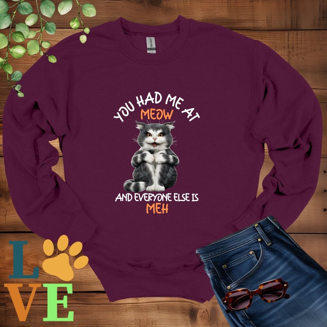 Tuxedo Cat Meow Sweatshirt