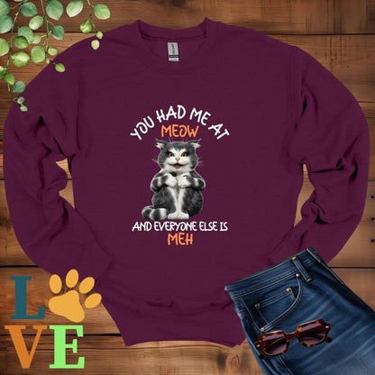Tuxedo Cat Meow Sweatshirt