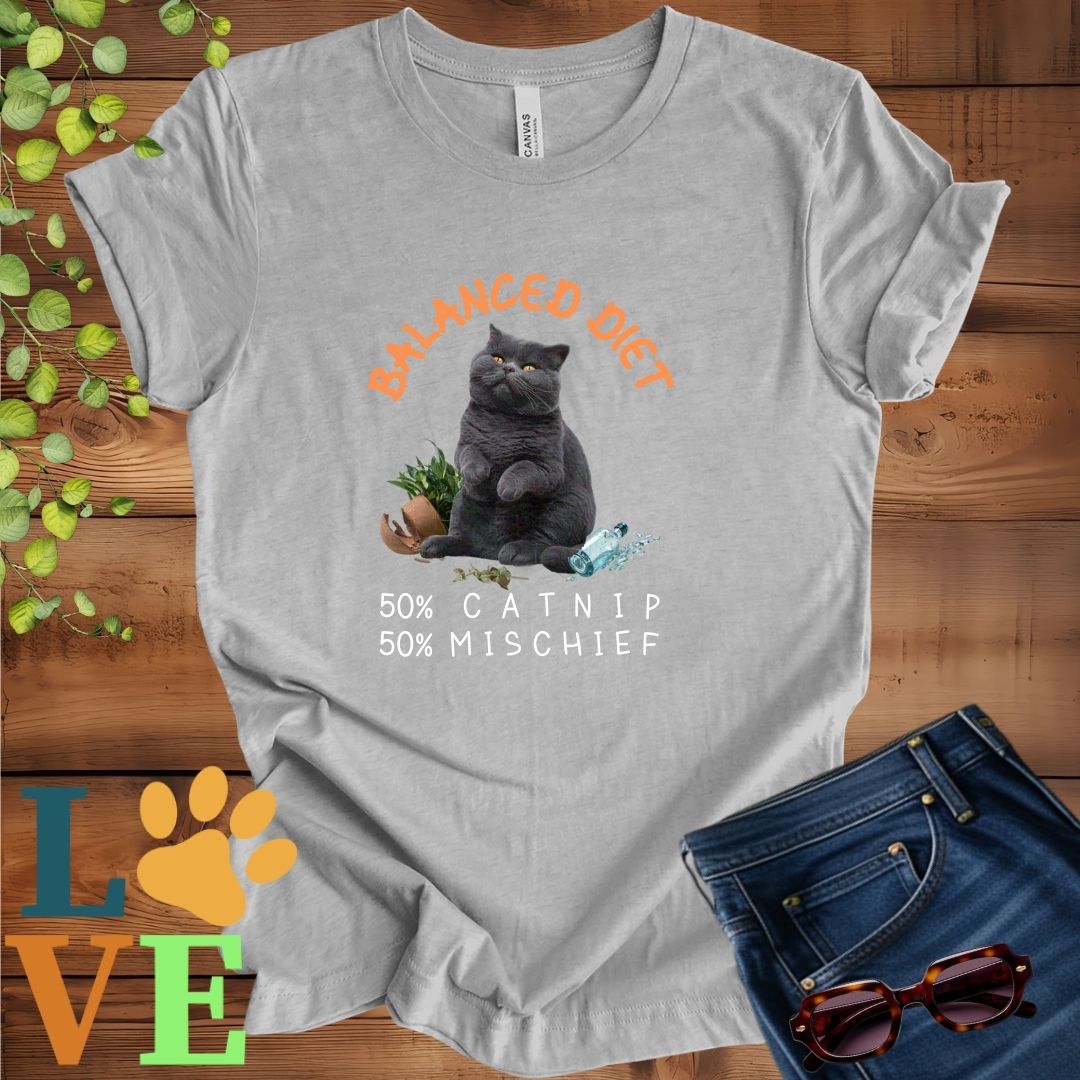 British Shorthair (Gray) Balanced Diet Tee