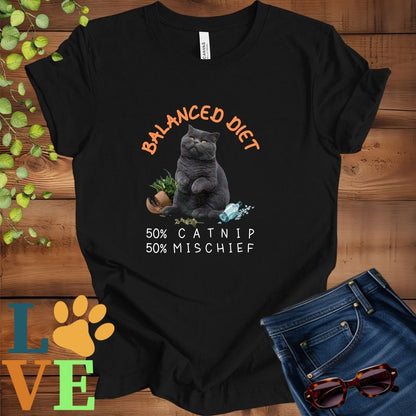 British Shorthair (Gray) Balanced Diet Tee