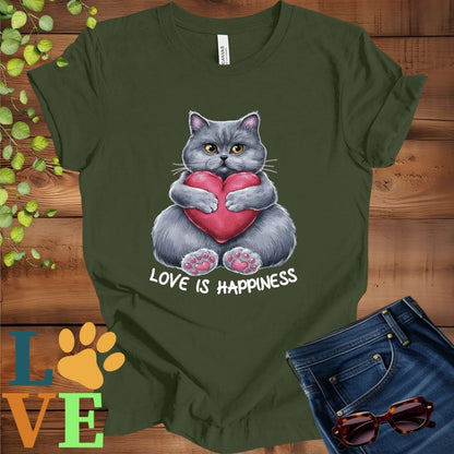British Shorthair (Gray) Love Is Happiness Tee