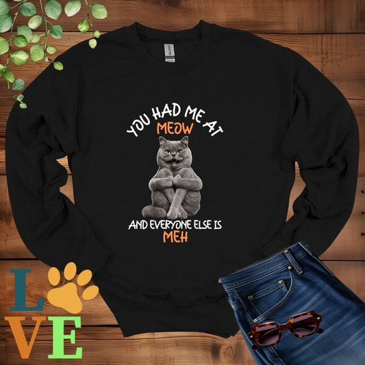 British Shorthair Meow (Gray) Sweatshirt