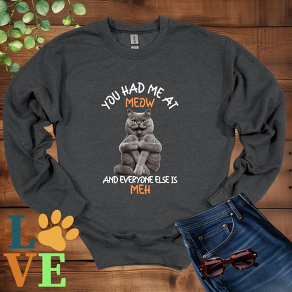 British Shorthair Meow (Gray) Sweatshirt