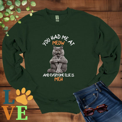 British Shorthair Meow (Gray) Sweatshirt