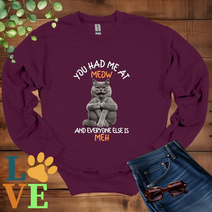 British Shorthair Meow (Gray) Sweatshirt
