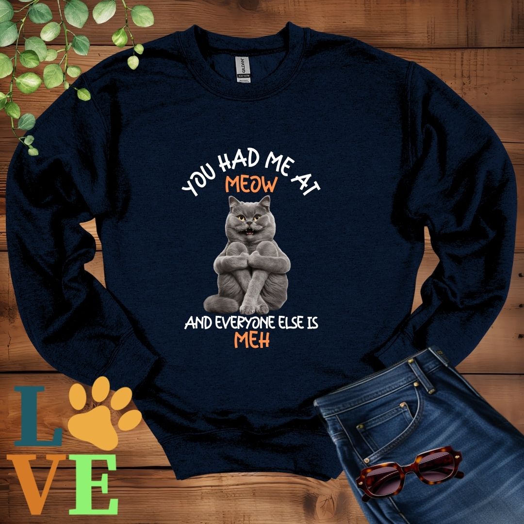 British Shorthair Meow (Gray) Sweatshirt