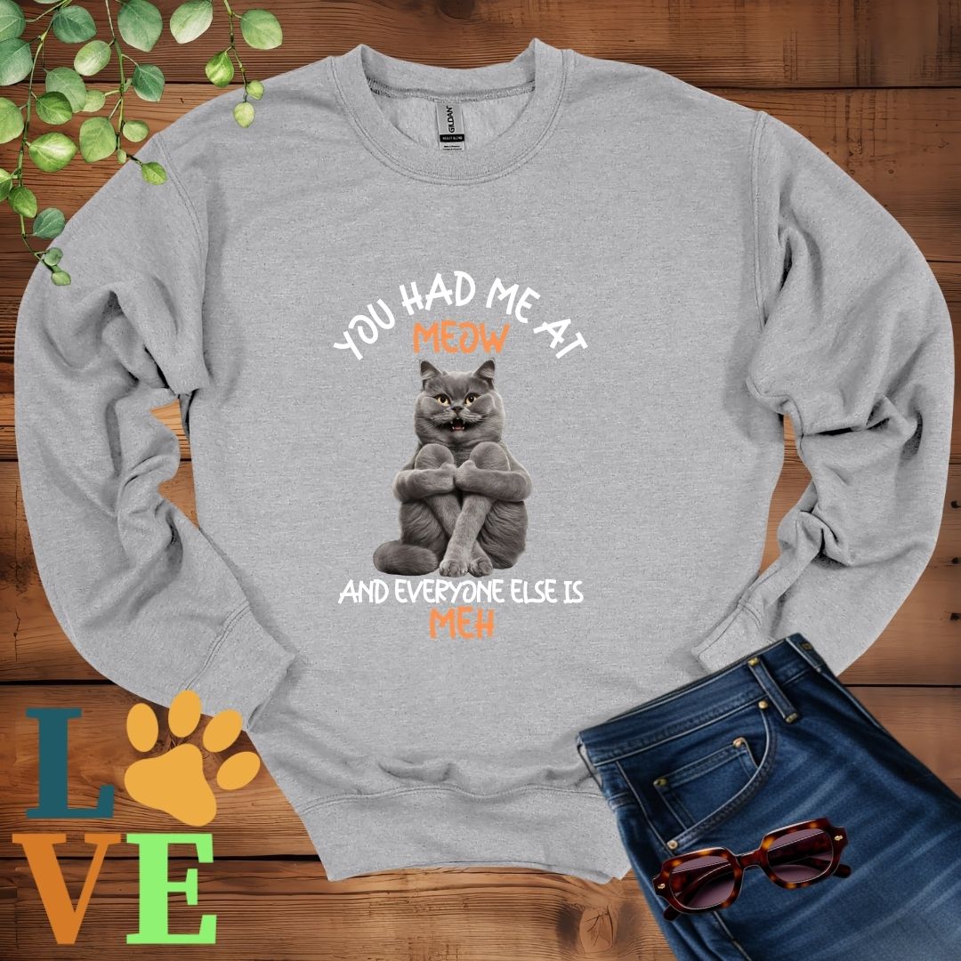 British Shorthair Meow (Gray) Sweatshirt