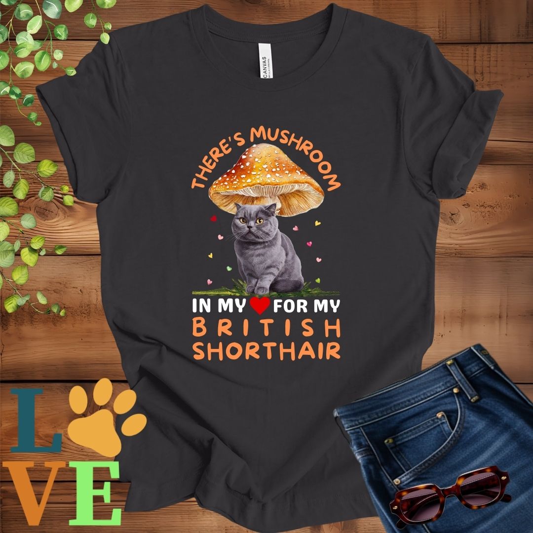 British Shorthair (Gray) Mushroom Tee
