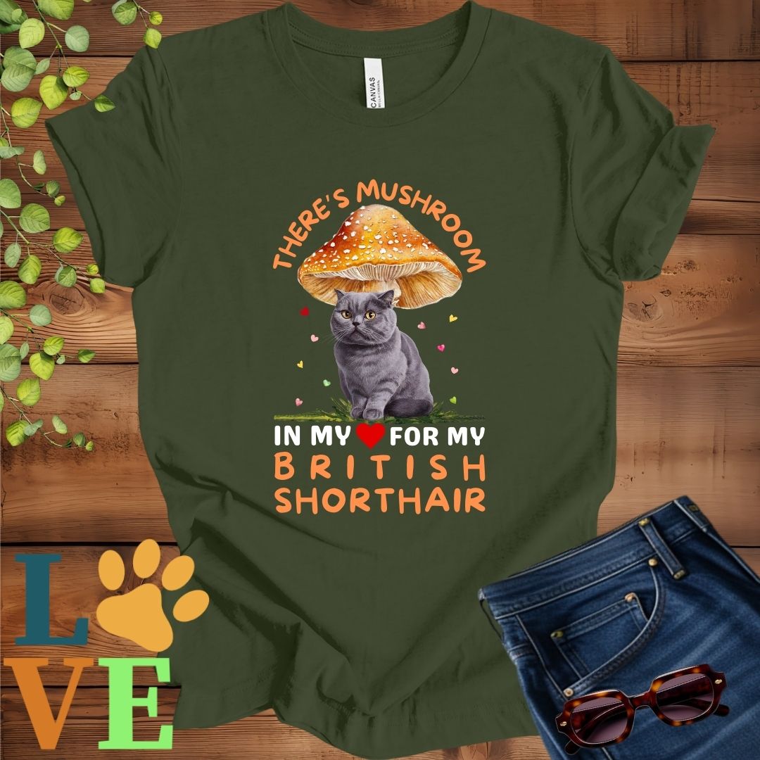 British Shorthair (Gray) Mushroom Tee
