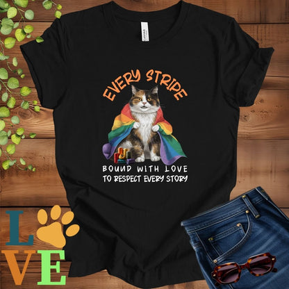 Calico Cat LGBTQ+ Flag Tee