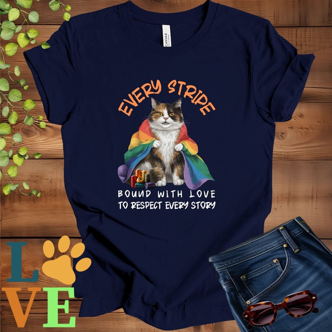 Calico Cat LGBTQ+ Flag Tee