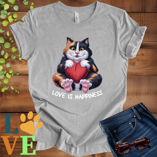 Calico Cat Love Is Happiness Tee