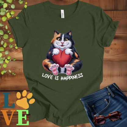 Calico Cat Love Is Happiness Tee
