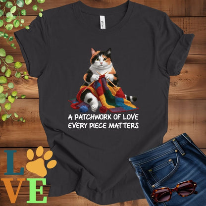 Calico Cat Patchwork Knitting Tee