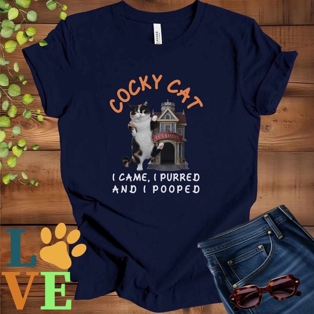 Cocky Calico Cat Tee