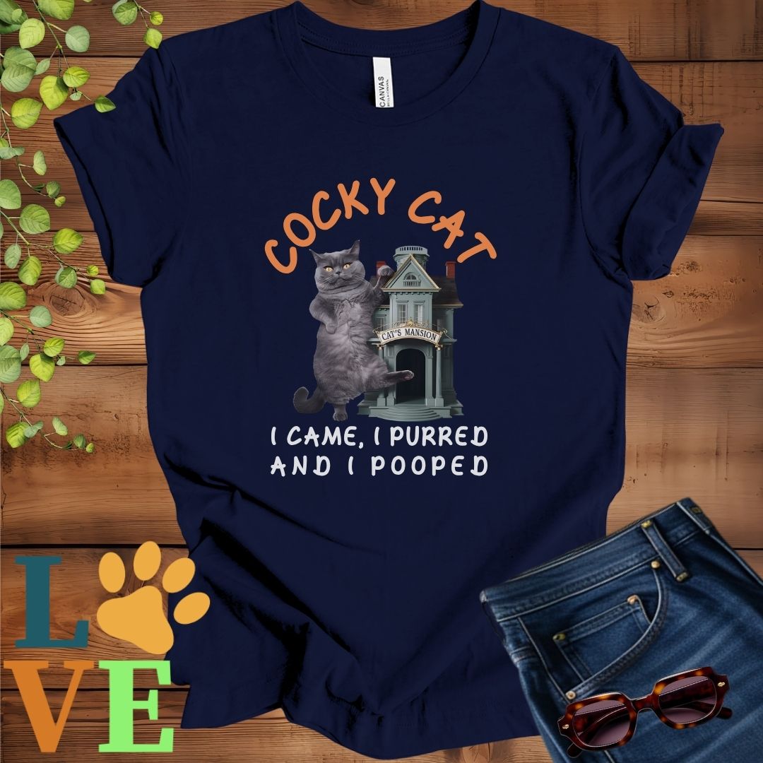 Cocky Gray British Shorthair Tee