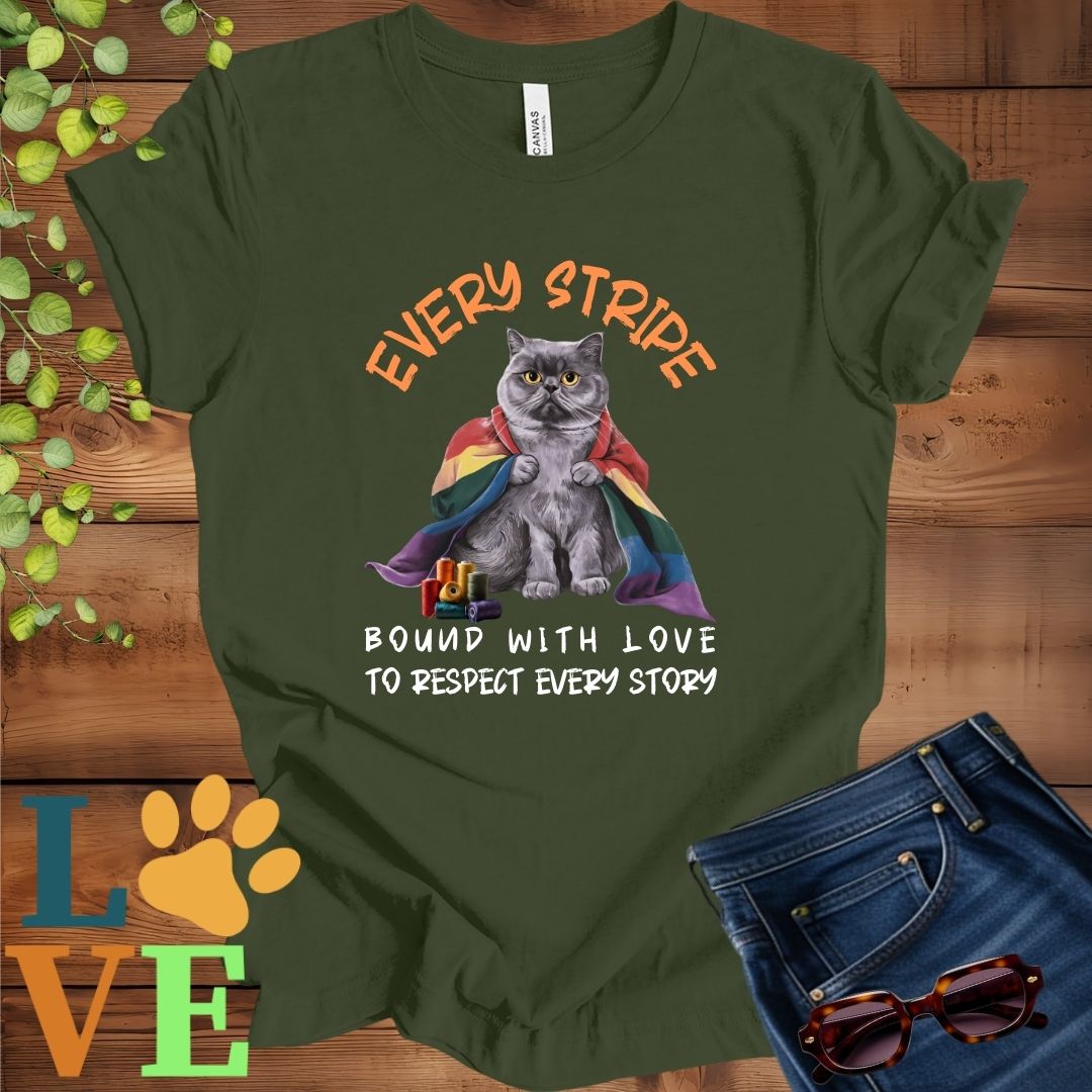 Gray British Shorthair LGBTQ+ Flag Tee