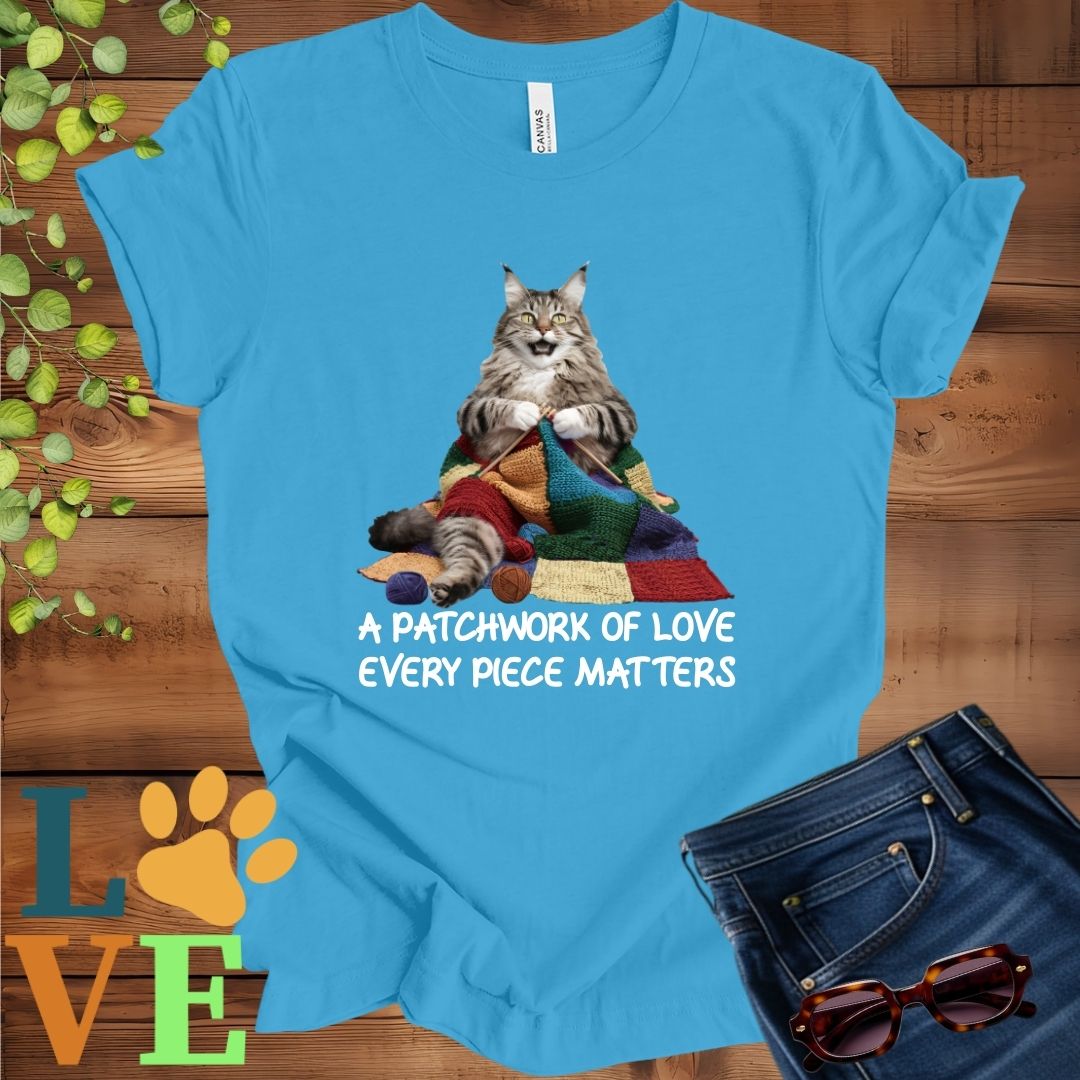 Maine Coon Patchwork Knitting Tee
