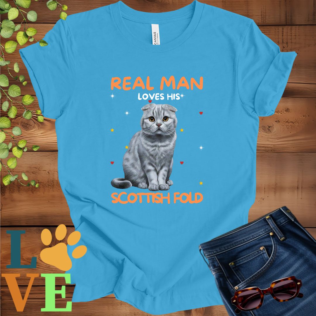 Real Man Loves His Scottish Fold Tee