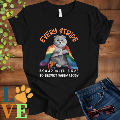 Scottish Fold LGBTQ+ Flag Tee