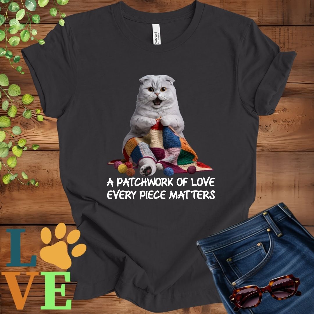 Scottish Fold Patchwork Knitting Tee