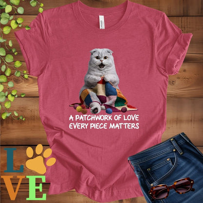 Scottish Fold Patchwork Knitting Tee