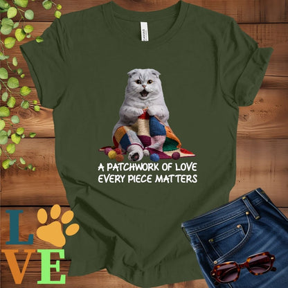 Scottish Fold Patchwork Knitting Tee