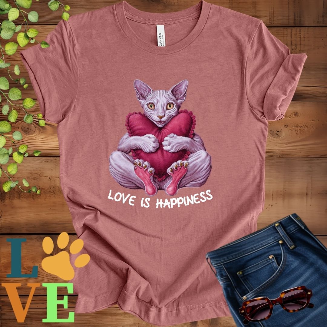 Sphynx Love Is Happiness Tee