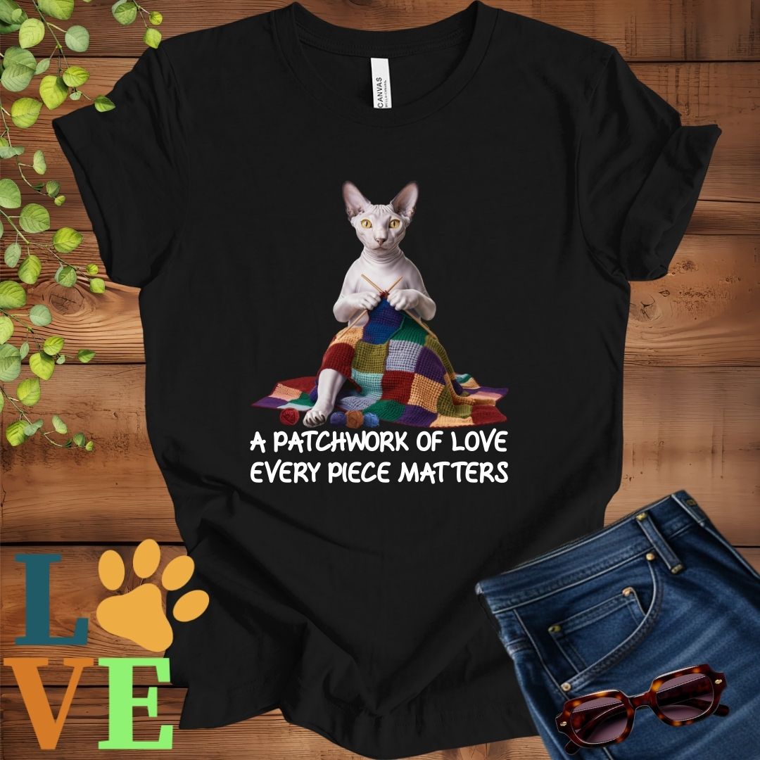 Sphynx Patchwork Knitting Tee
