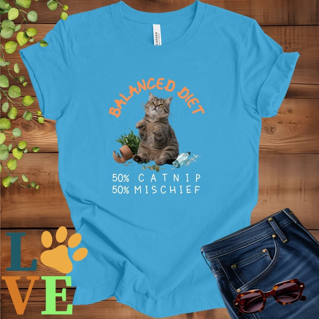 Tabby Cat Balanced Diet Tee