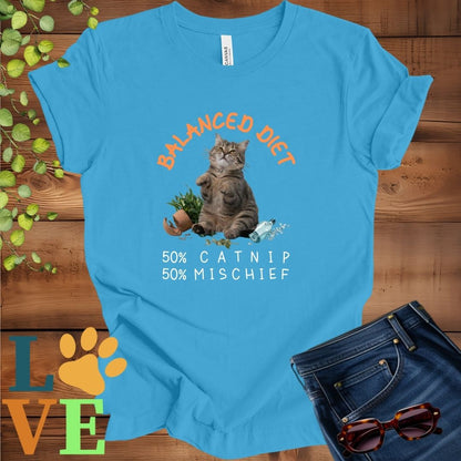 Tabby Cat Balanced Diet Tee