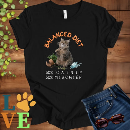 Tabby Cat Balanced Diet Tee