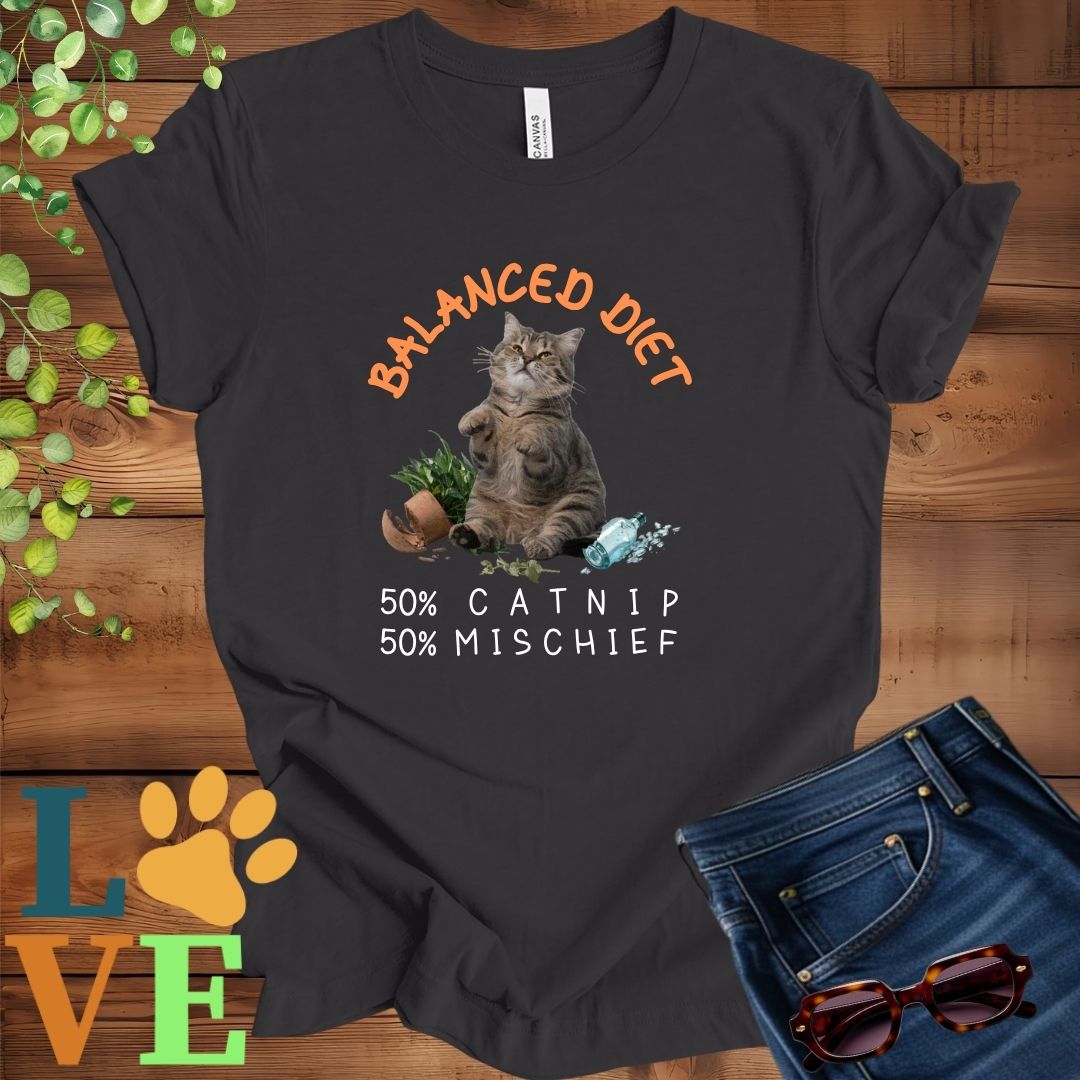Tabby Cat Balanced Diet Tee