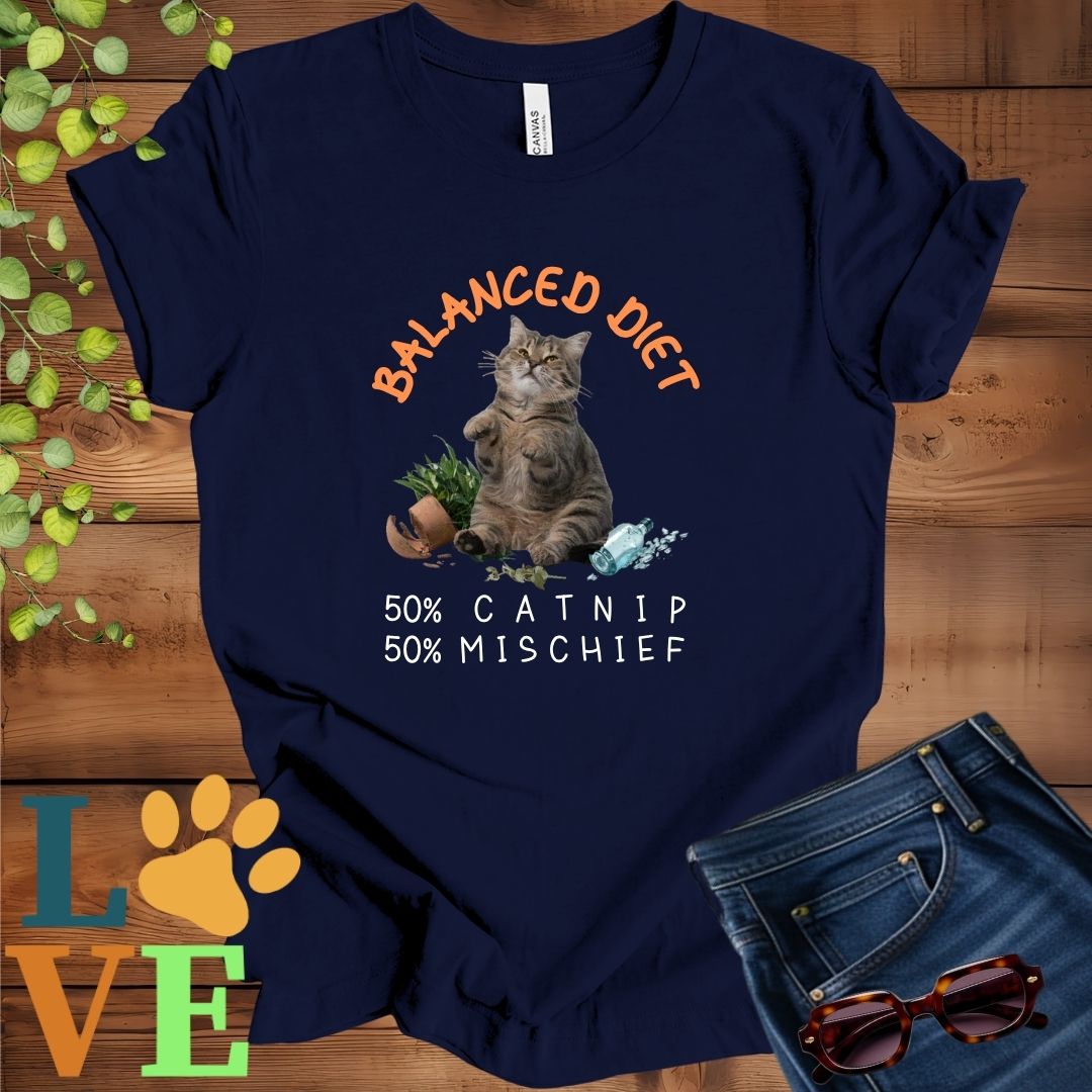 Tabby Cat Balanced Diet Tee
